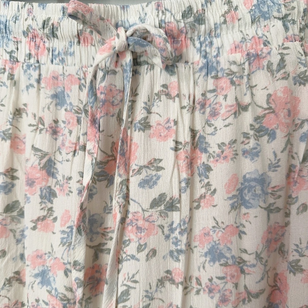Celebrity Pink Floral Tiered Maxi Skirt - White with Pink & Blue - Picture 5 of 16